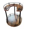 Portable Rotating Spice Holder With Sturdy Wood Construction And Adjustable Shelf Levels