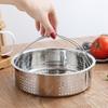 304 Stainless Steel Double Layer Steamer Rack with Egg Holder and Variable Hole Sizes