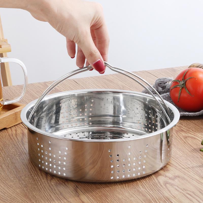 

304 Stainless Steel Double Layer Steamer Rack with Egg Holder and Variable Hole Sizes 304 Lower Layer Egg Holder