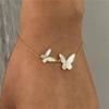  New Butterfly Chain Bangle Bracelet Trendy Stainless Steel Golden Bracelet Waterproof Jewelry Girls Gift New Bijoux