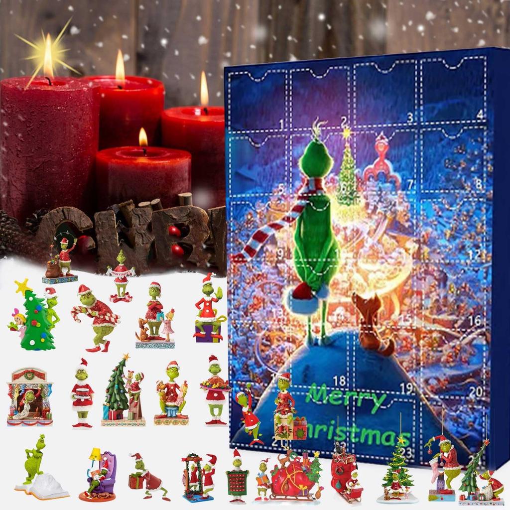 Vánoční adventní kalendář obsahuje 24 dárků, vánoční roztomilý 2D figurkový panáček adventní kalendář, vánoční odpočítávací kalendář s překvapivými hračkami