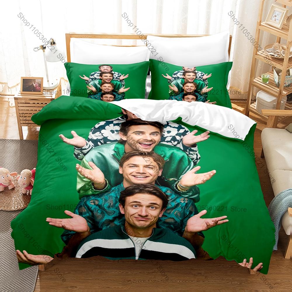 Impractical Jokers Bedding Set Duvet Cover + 2 Pillowcases Comedy Prank TV Show Four Guys Funny Retro Bedroom Decor
