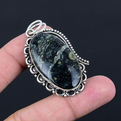 Oval Kambaba Jasper Stone Sterling Silver Unique Handcrafted New Pendant Jewelry