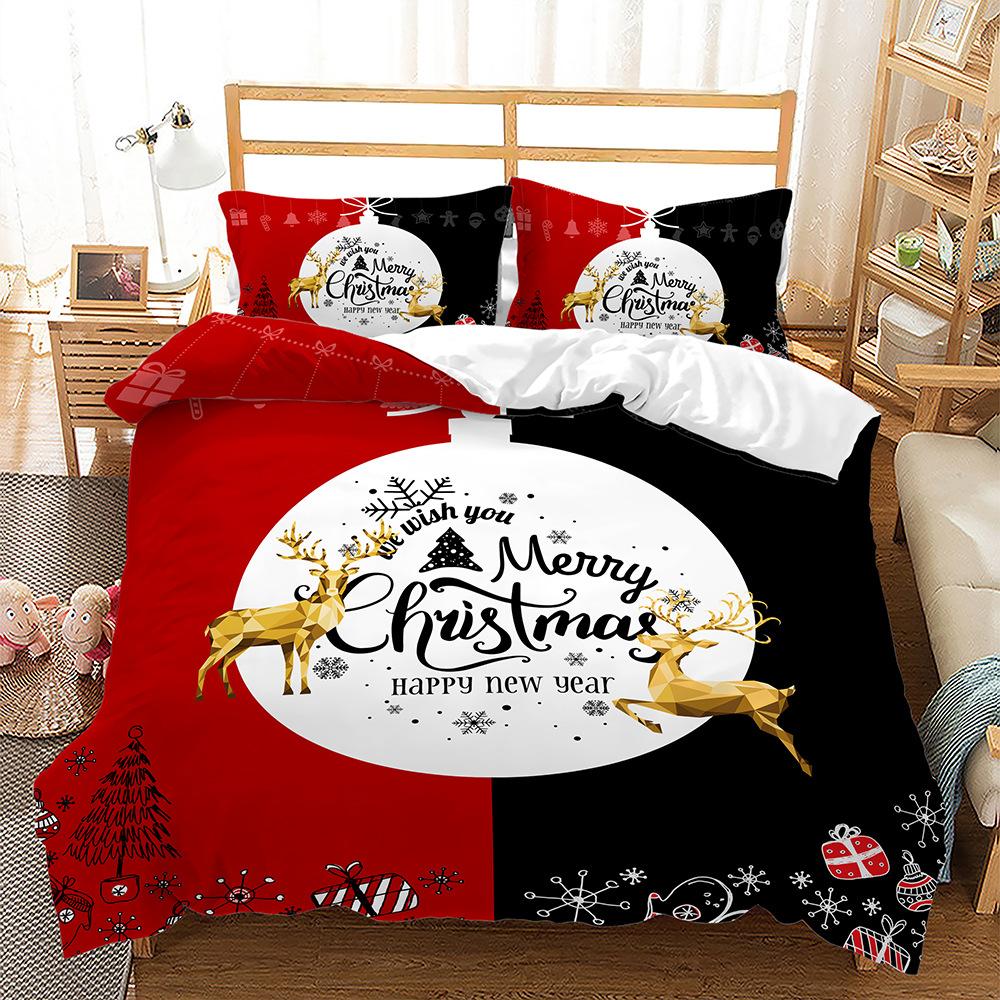 Popular Christmas Three-Piece Set Children'S Bedding Digital Printing Quilt Cover