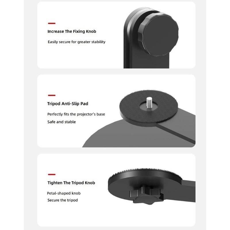 Desktop Projector Stand With 1/4Inch Screw Mount NonSlip Base 360°Rotating Adjustable Projector Holder For Home Use