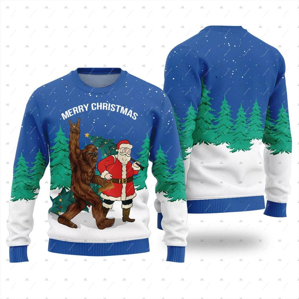Christmas Cosplay Santa Claus Pet Anime Cartoon Skull Vintage Winter Ugly Sweater 3DPrint Harajuku Pullover Funny Long Sleeves X