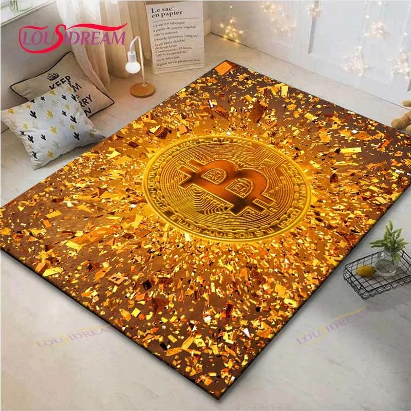 Hot Exquisite 3D Bitcoin BCT Printed Carpet Outdoor Rug Area Rug Non-slip Carpet Bedroom Decor Carpet for Room Gift