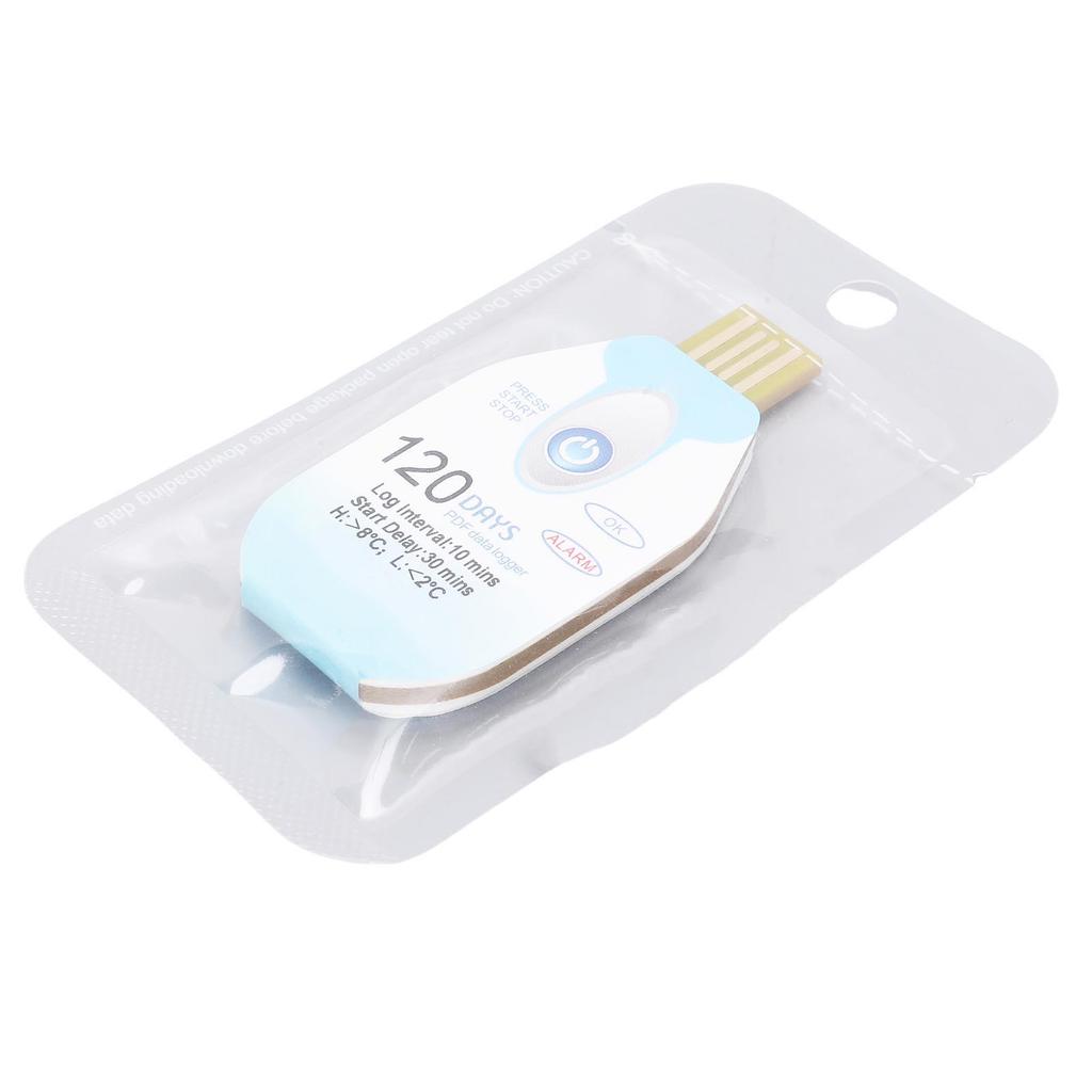 Single Use Temperature Data Logger, PDF Temperature Report Generator, 120 Days Monitoring Recorder with Plug and Play for Pharmaceutical Cold Chain T