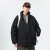Stand-up collar cotton clothes men's winter loose warm bread clothes green trend casual cotton-padded jacket