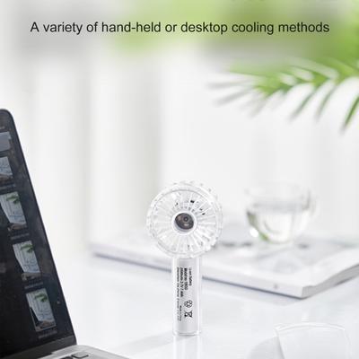 Handlicher Tragbarer Lüfter Kleiner Kühlventilator 2000mAh Wiederaufladbarer Lüfter Transparent Leise Taschenformat für Innen Außen