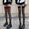 Lolita Girls Party Thigh High Fishnet Stockings Gothic Punk Women Sexy Transparent Over Knee Black Red Wide Edge Long High Socks
