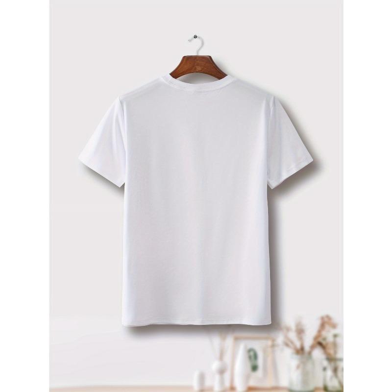 Deer Print Tee Shirt, Tees for Men, Casual Round Neck Short Sleeve T-Shirt for Summer