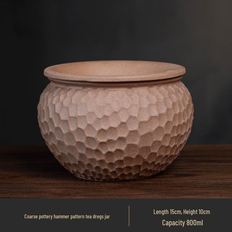 Jianshui Ceramic Tea Residue Jar with Lid and Filter