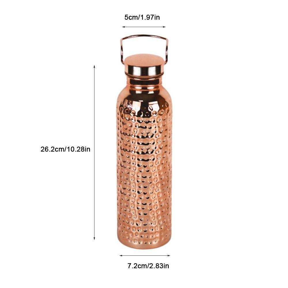 Portable Electroplated Copper Water Bottle 304 Stainless Steel Sports Water Bottle  Outdoor Sports