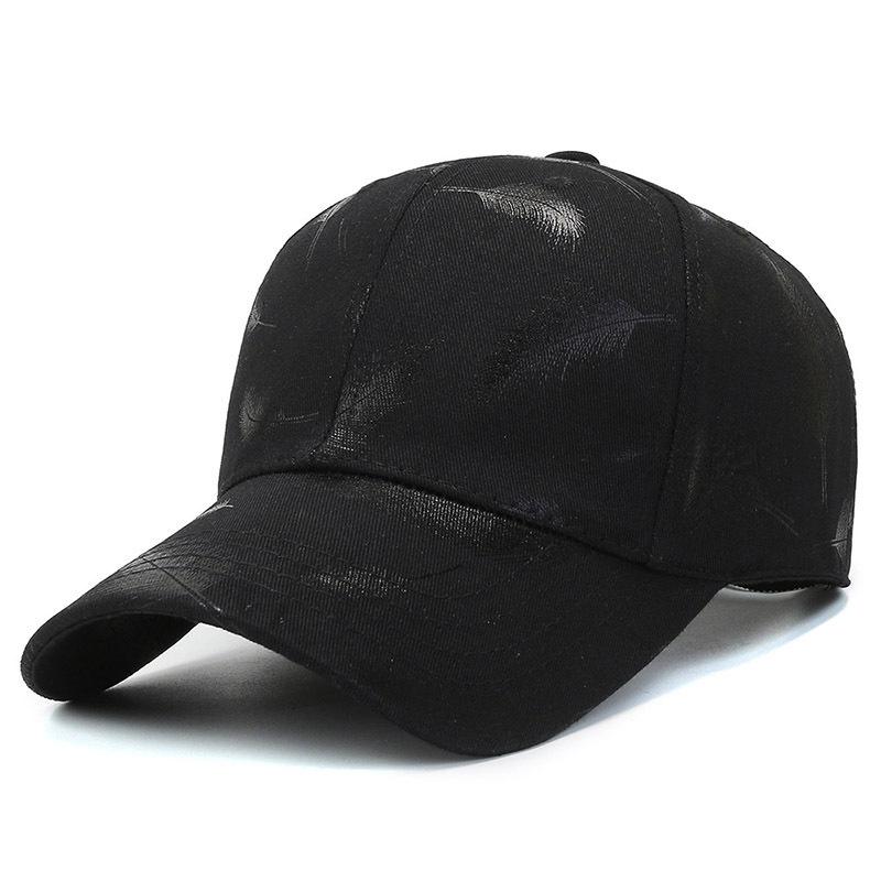 Cotton Cloth Fully Printed Bronzing Feather Youth Baseball Cap Outdoor Leisure Sports Sun Protection Trend Cap adjustable