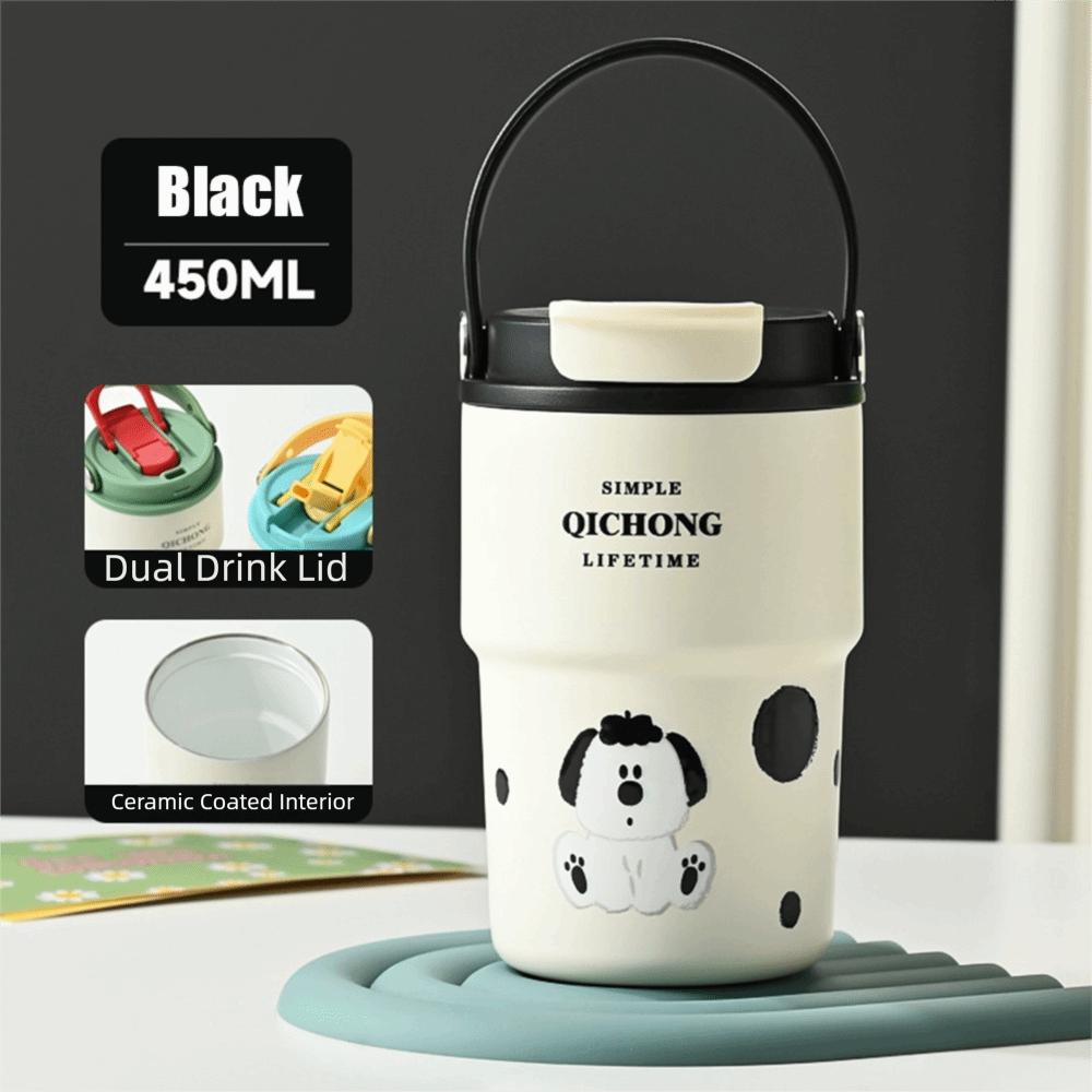 Handle Vacuum Mug 450ML 316 Stainless Steel Thermos Cup Portable Water Bottle Travel
