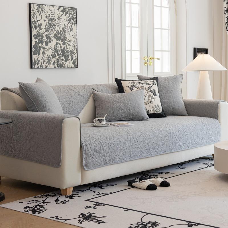 Cotton Sofa Cushion Cotton Fabric Non-Slip Simple Universal Chinese Sofa Cover Cover Cloth Cushion