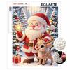 Christmas Santa Claus Reindeer Pearl Bead Painting Kit Frameless Canvas Art Relaxing Night Craft Home Decor Unique Holiday Gift Idea