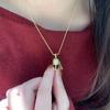 Court Style Prayer Wheel Necklace Female Pull Rattle Collarbone Chain Retro Diamond Pendant