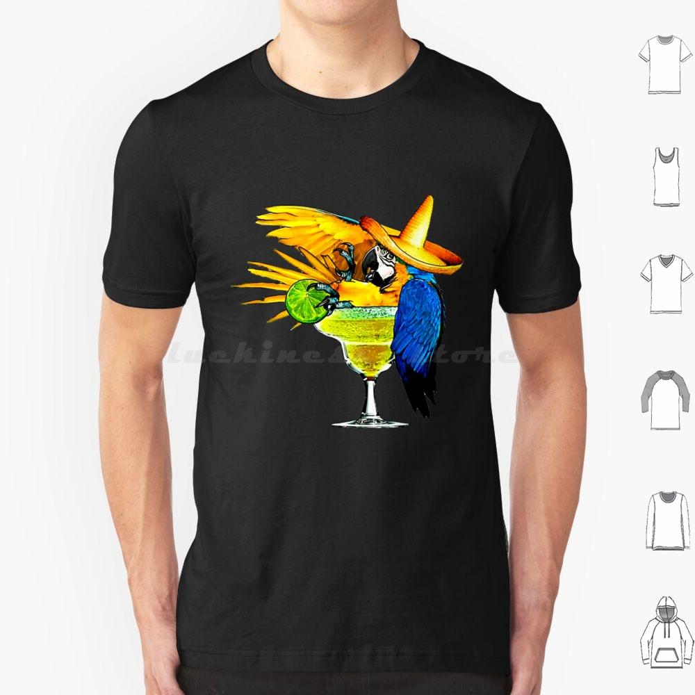 Parrot Drinking Tequila T Shirt Big Size 100 Cotton Jimmy Buffett Beach Parrothead Margaritaville Buffett Parrot Surfing
