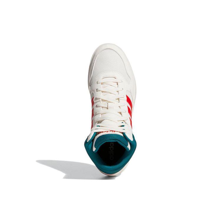 Adidas Hoops 3.0 Mid White Vivid Red Herren Sneakers Cloud-White Legacy-Teal GZ3811