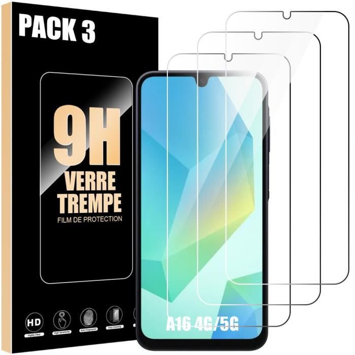 Protecteur d'écran - Booling - pour Samsung Galaxy A16 - Verre Trempé - Pack de 3 - Anti-Rayures