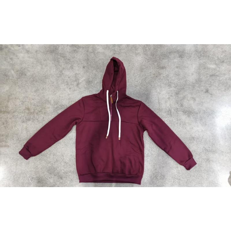 Men S Casual Half Zip Hooded Sweatshirt Basic Style European Size Autumn
