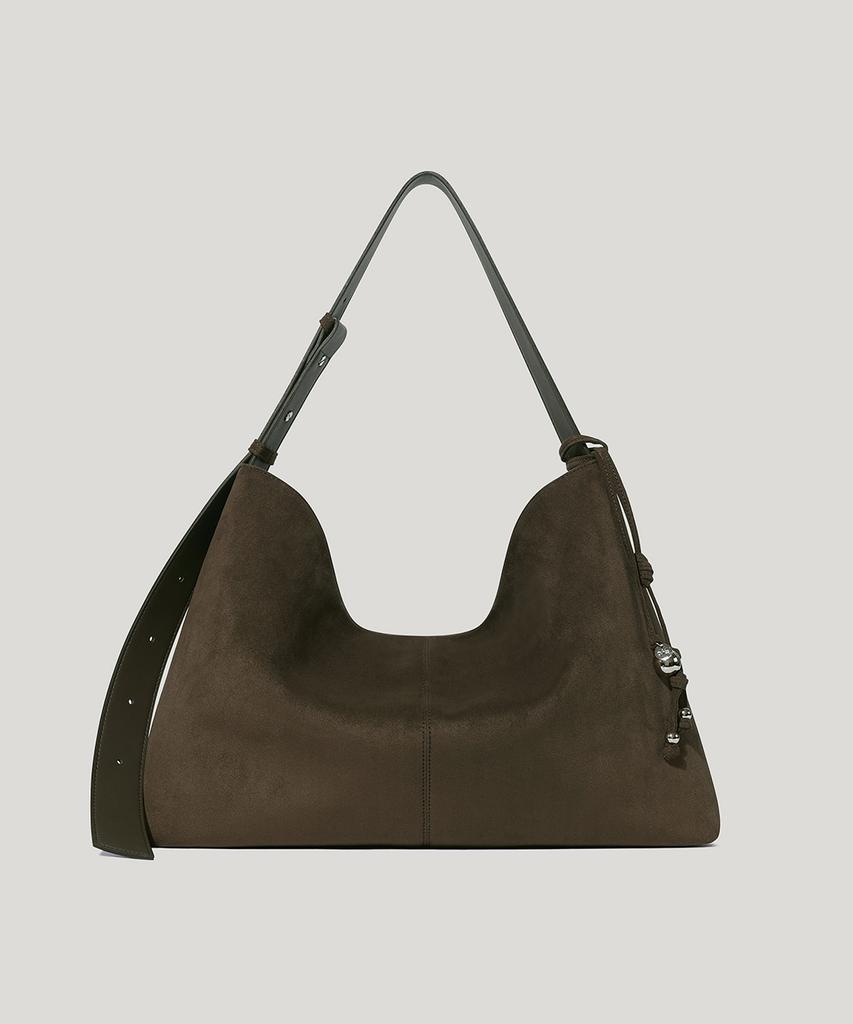 Ovhee Tave Suede Shoulder Bag_Dark Olive