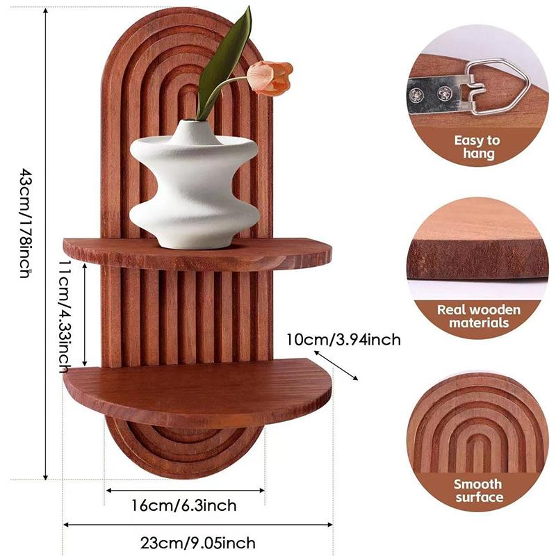 1set Wall Hanging Rack Floating Shelf Arched Storage Rack Geometric Display Rack Boho 2 Colors