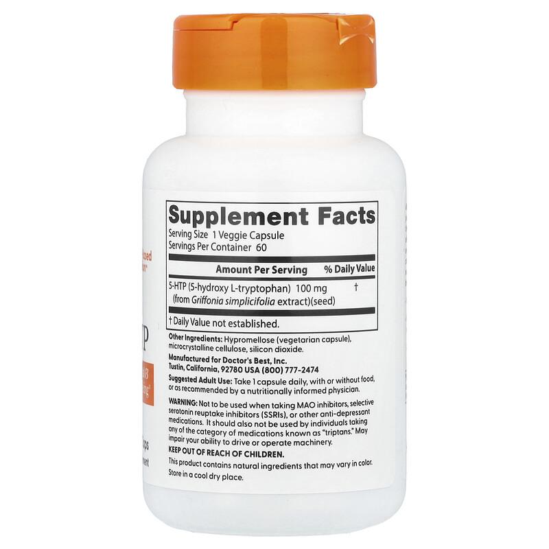5-HTP, 100 mg, 60 Veggie Caps