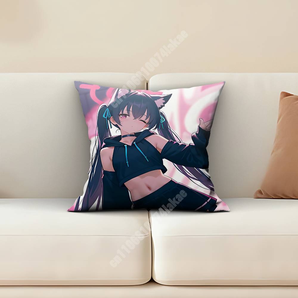 Blue Archive Kuromi Serika Sofa Couch Pillow Cover Cushion Case Home Bedroom Decoration