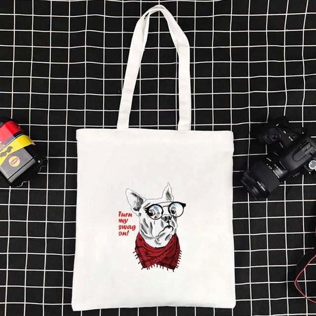 Wiederverwendbare Tragetaschen, faltbare Einkaufstasche, umweltfreundliche Handtaschen, neue große Einkaufstasche, Hundemuster, Damen-Einkaufstasche