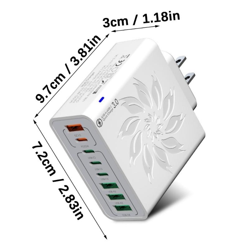 Mehrere Geräte Schnellladestation 150W 8 Ports Klein 150W Schnellladegerät Leicht zu tragen für Smartphones Elektronik