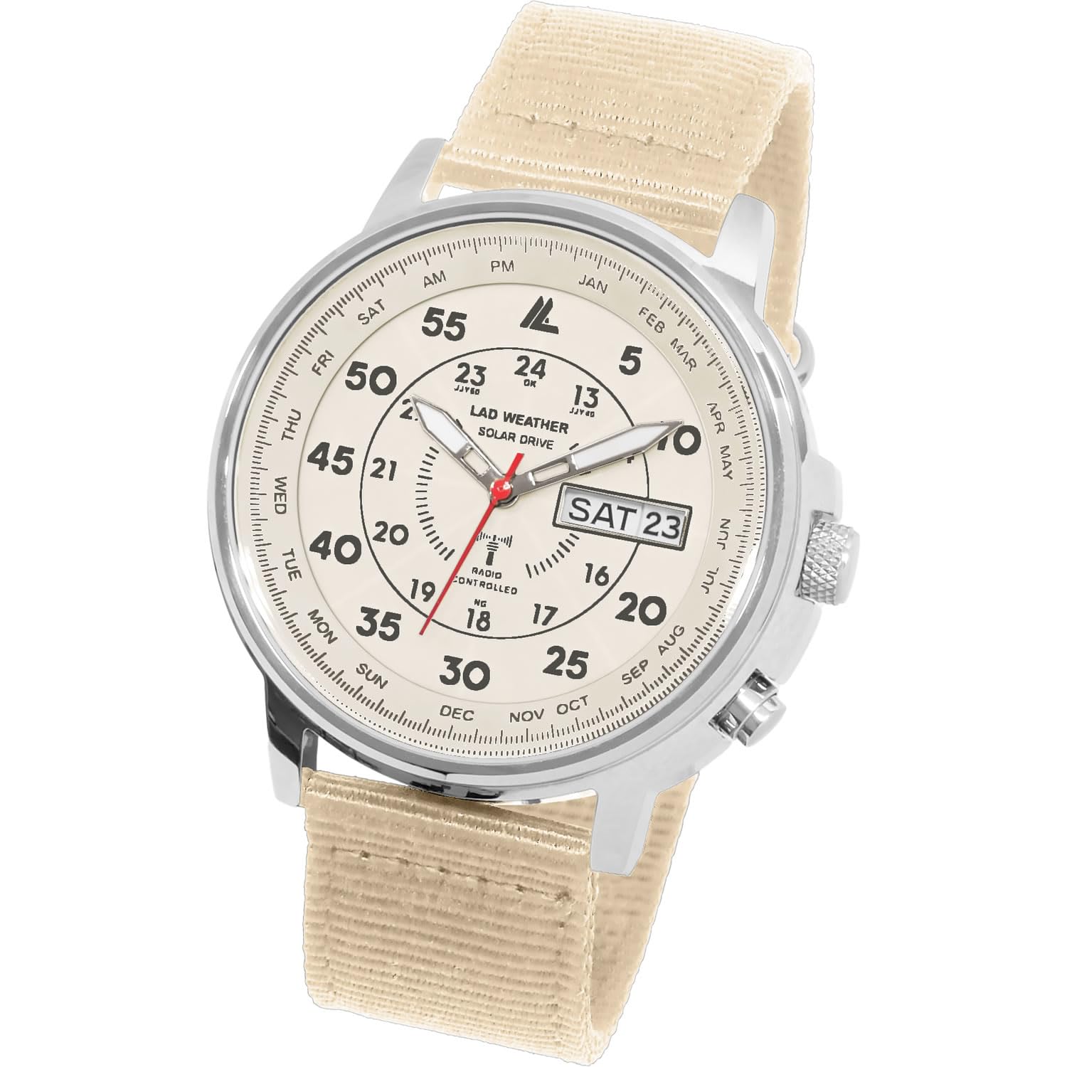 

Мужские радиоуправляемые солнечные часы Radweather, водонепроницаемость 100 м, lad017 (бежевый)