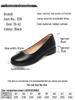 Women's Black Leather Non-Slip Flat Work Shoes - Comfortable Round Toe Design for Long Standing Hours, Soft Sole Professional Footwear.