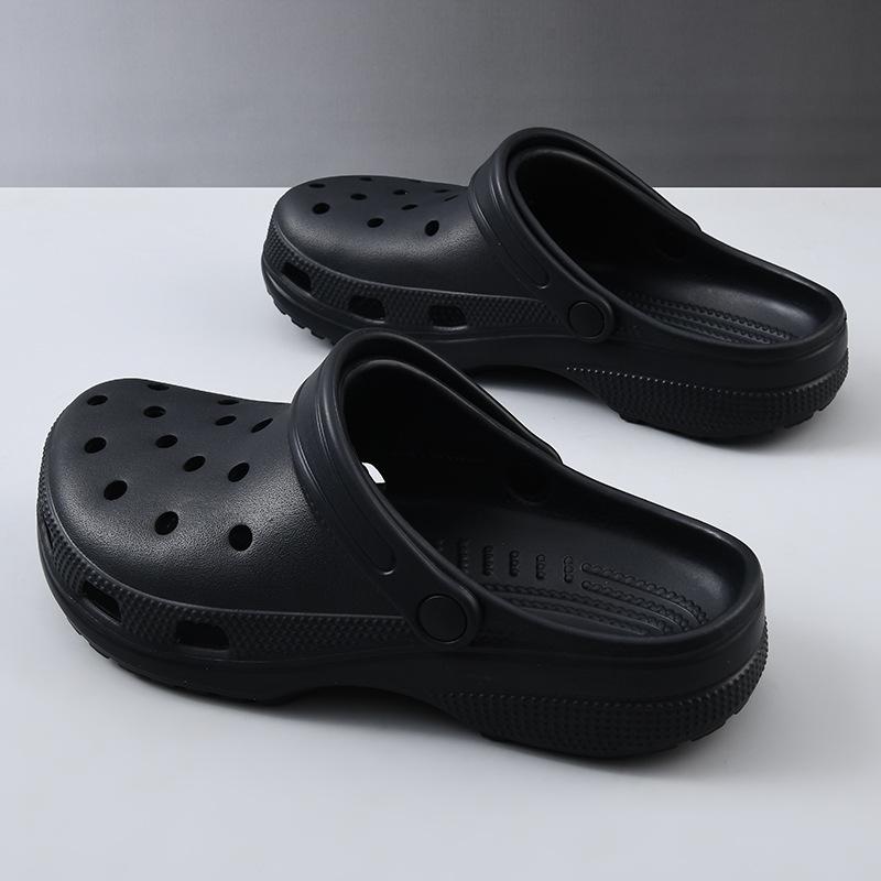 New hole shoes for women, non-slip and breathable outside, bag head drag thick sole, increase height, wear-resistant and deodorant beach slippers