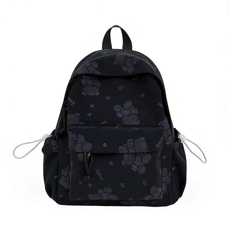 Women's Bear Printed Backpack Student's Lightweight Schoolbag