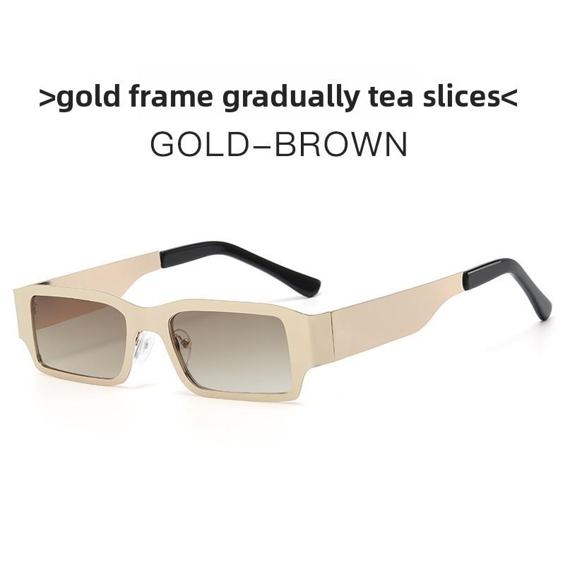 Cyberpunk Metal Square Sunglasses With Uv400 Protection For Outdoor Parties And Street Style