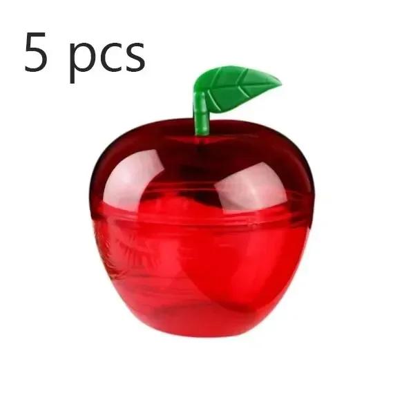 

5pcs Apple Containers Snow White Decorations Plastic Cookie Jars Red Apple Container Candy Boxes Apples Gift Party Favor 6x5cm