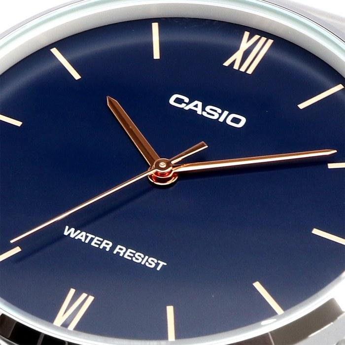 Casio Quartz Men's Watch MTP-VT01D-2B Navy Metal Band