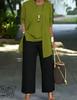 Women's Loose Fit Three-Piece Matching Set Long Sleeve Cardigan Wide Leg Pants Casual Outfit Set