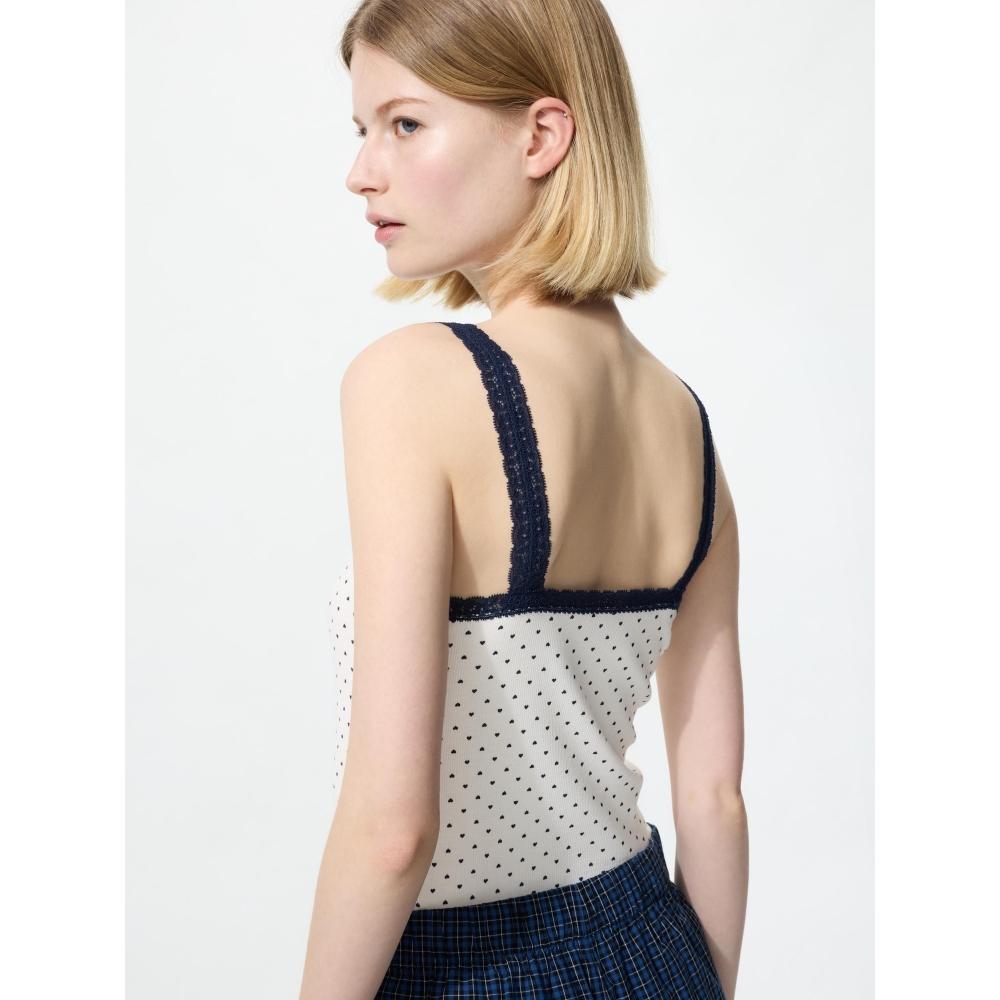 Uniqlo Japan Rib Lace V Neck Camisole