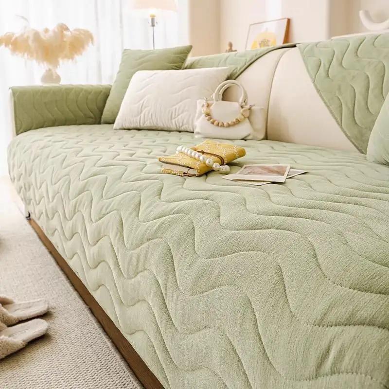 1pcs Thick Winter Plush Sofa Blankets Solid Color Anti-slip Furniture Cover for Living Room Seats Couch Cover for Dogs Pet