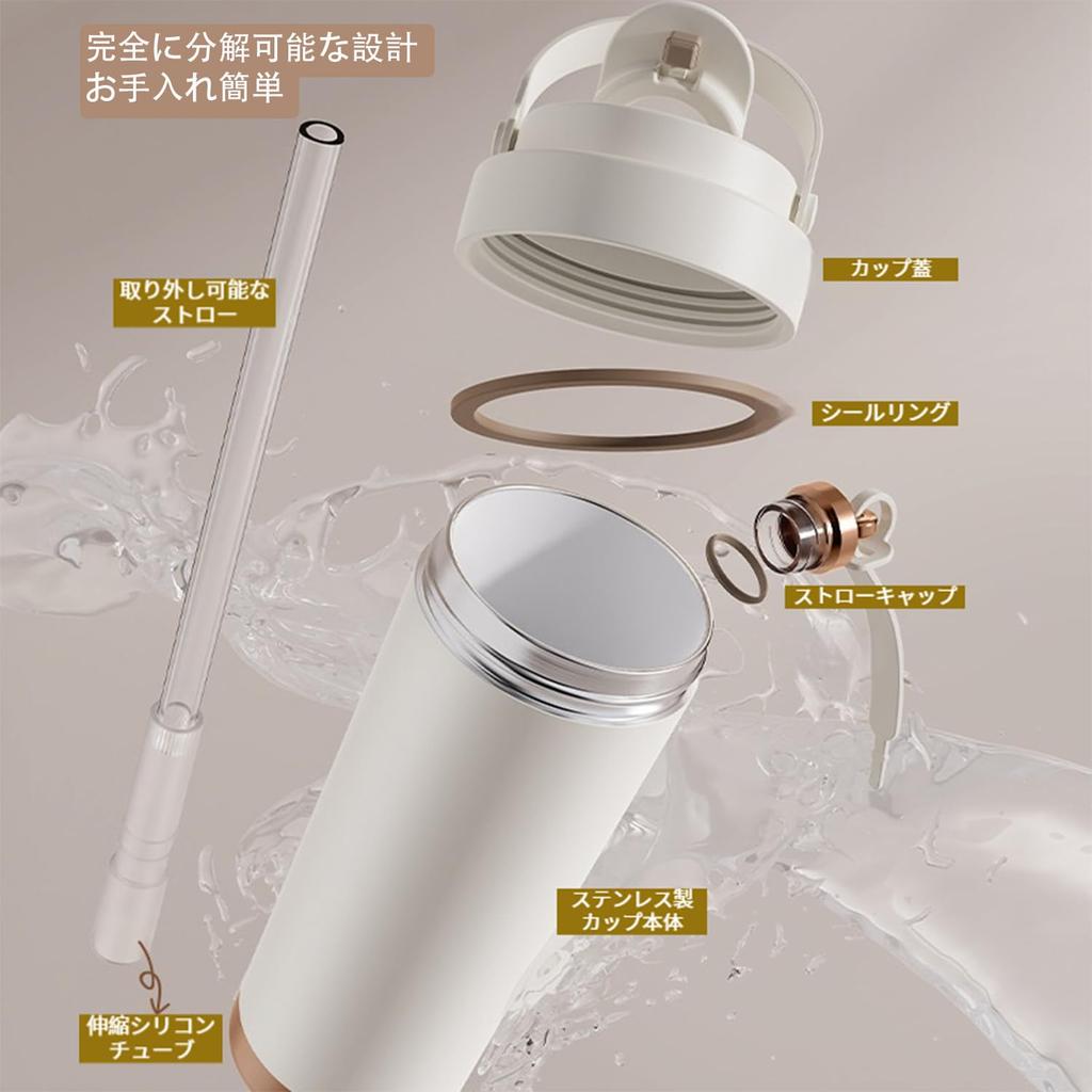 TSQIBU Water with Straw and with Compatible with Carbonated and Soy Stainless Keeps Cold or Easy to Dark Pink Ceramic-Coated Bottle, 750ml, Handle,