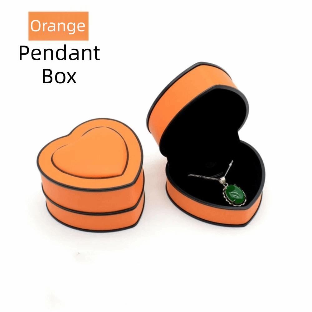 Solid-color Surface Jewelry Box Heart-shaped PU Leather Box Gift Packaging Box  Holiday Presents
