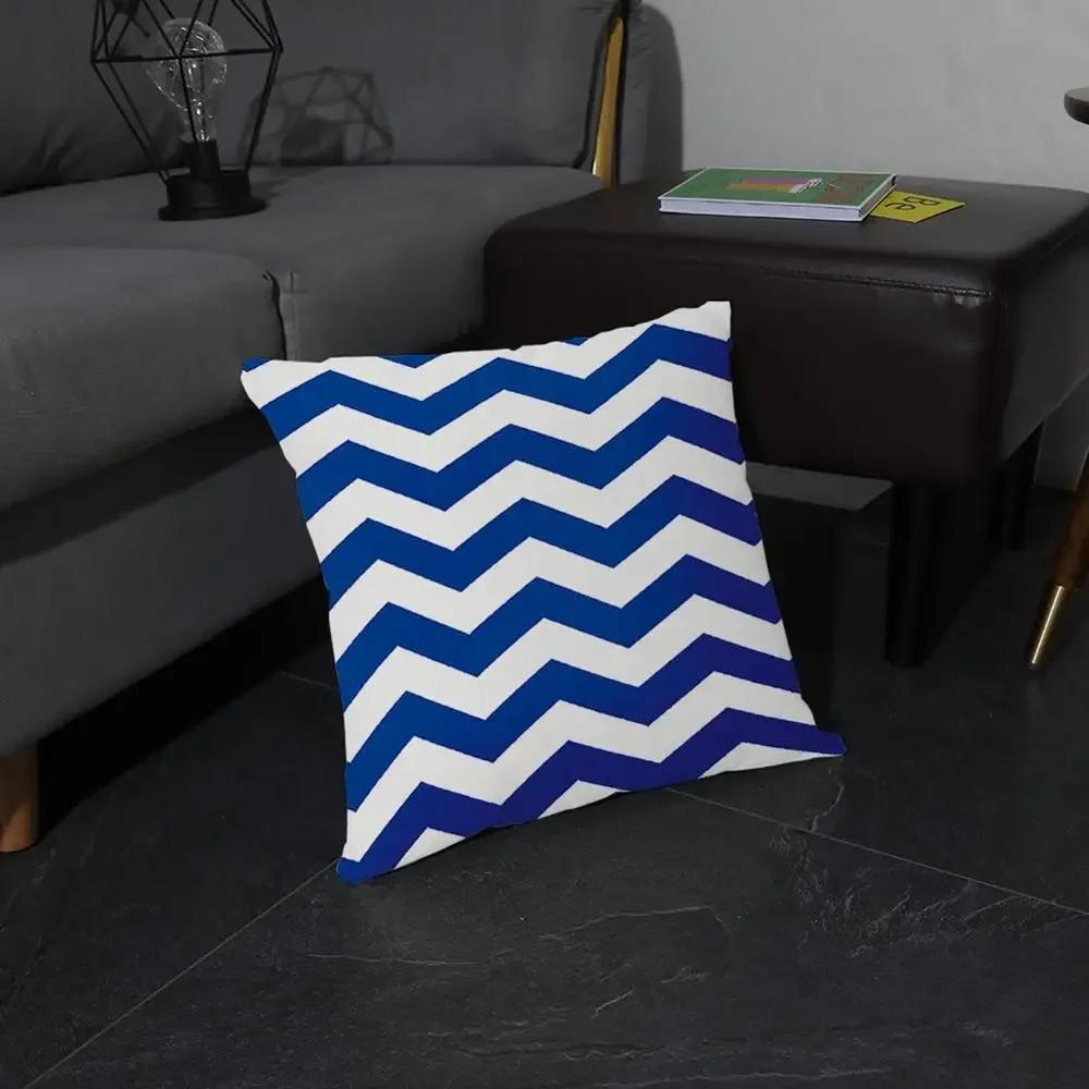 Bedroom Pillowcase Living Room Sofa Car Seat Chair Home Office Waist Cushion Cover Blue Simple Modern Home Decor
