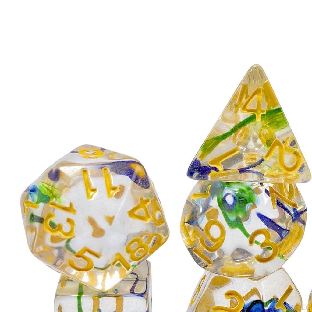 7 Pieces Multi Sided Game Dices, Dice Set, Dices Polyhedral for Bar