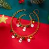 Creative Christmas Elements Metal Chain Bracelets for Women Men Santa Claus Tree Elk Snowman Pendant Necklace Festival Jewelry
