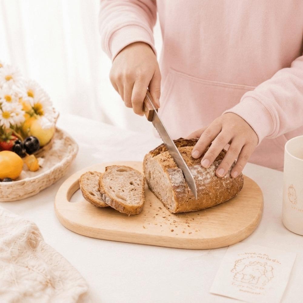 Solid Wood Chopping Board Non-Slip Bread Cutting Board Durable Cutting Plate Mat Vegetable Cutting