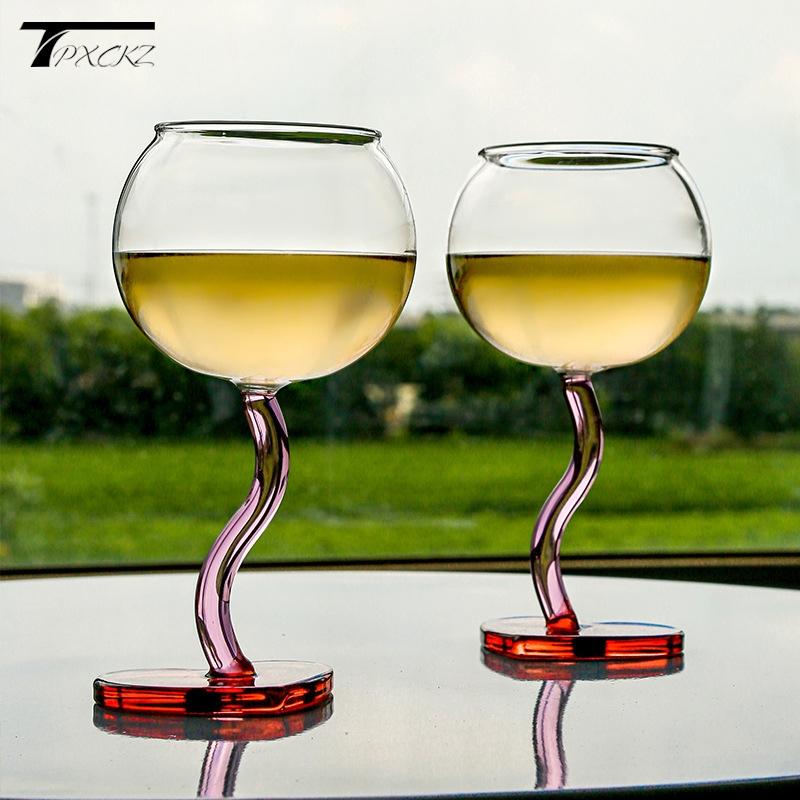 Heart Shape Glass Goblet Mug Champagne Wine Cup High Borosilicate Glass Heat-resistance Cocktail Glass Valentine's Day Gift